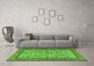 Machine Washable Persian Green Traditional Area Rugs in a Living Room,, wshtr2634grn