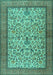 Machine Washable Persian Turquoise Traditional Area Rugs, wshtr2634turq