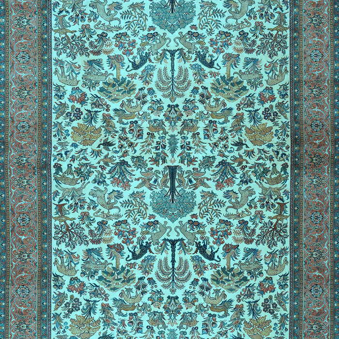 Machine Washable Persian Light Blue Traditional Rug, wshtr2634lblu