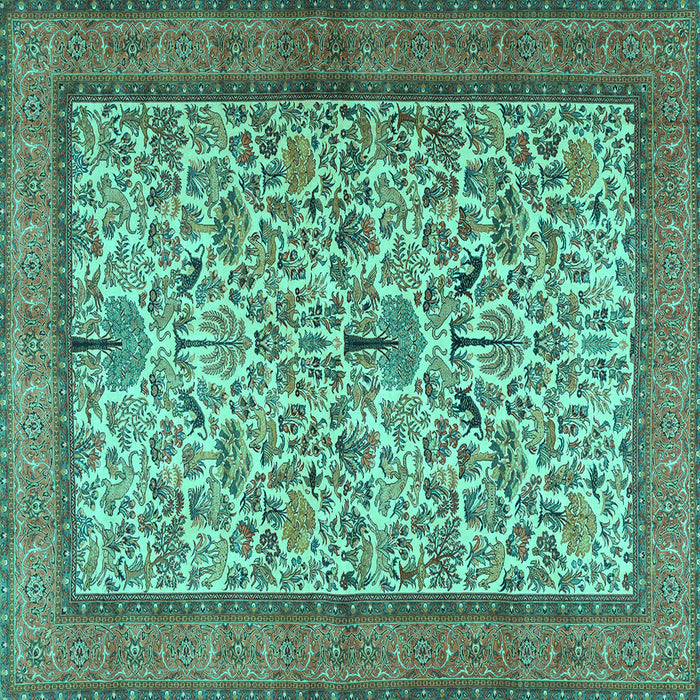 Square Persian Turquoise Traditional Rug, tr2634turq