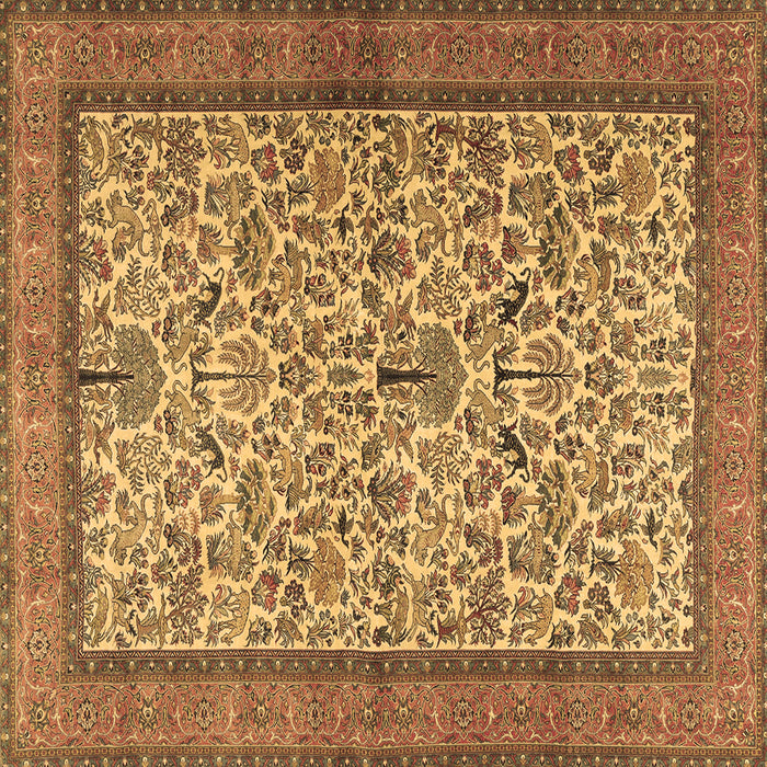 Square Persian Brown Traditional Rug, tr2634brn