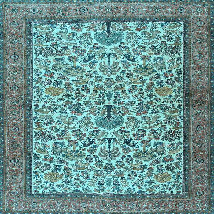 Square Persian Light Blue Traditional Rug, tr2634lblu