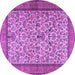 Round Machine Washable Persian Purple Traditional Area Rugs, wshtr2634pur