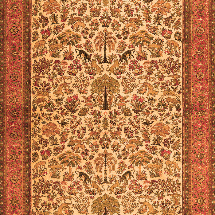 Serging Thickness of Machine Washable Persian Orange Traditional Area Rugs, wshtr2634org