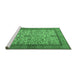 Sideview of Machine Washable Persian Emerald Green Traditional Area Rugs, wshtr2634emgrn