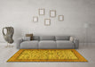 Machine Washable Persian Yellow Traditional Rug in a Living Room, wshtr2634yw