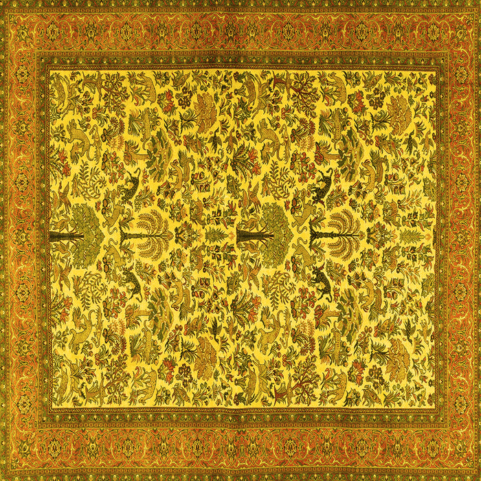 Square Persian Yellow Traditional Rug, tr2634yw