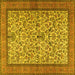 Square Persian Yellow Traditional Rug, tr2634yw