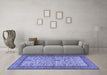 Machine Washable Persian Blue Traditional Rug in a Living Room, wshtr2634blu