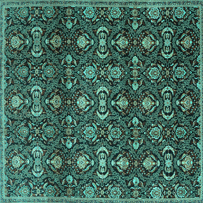 Square Persian Turquoise Traditional Rug, tr2635turq