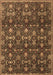 Machine Washable Persian Brown Traditional Rug, wshtr2635brn