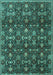 Machine Washable Persian Turquoise Traditional Area Rugs, wshtr2635turq