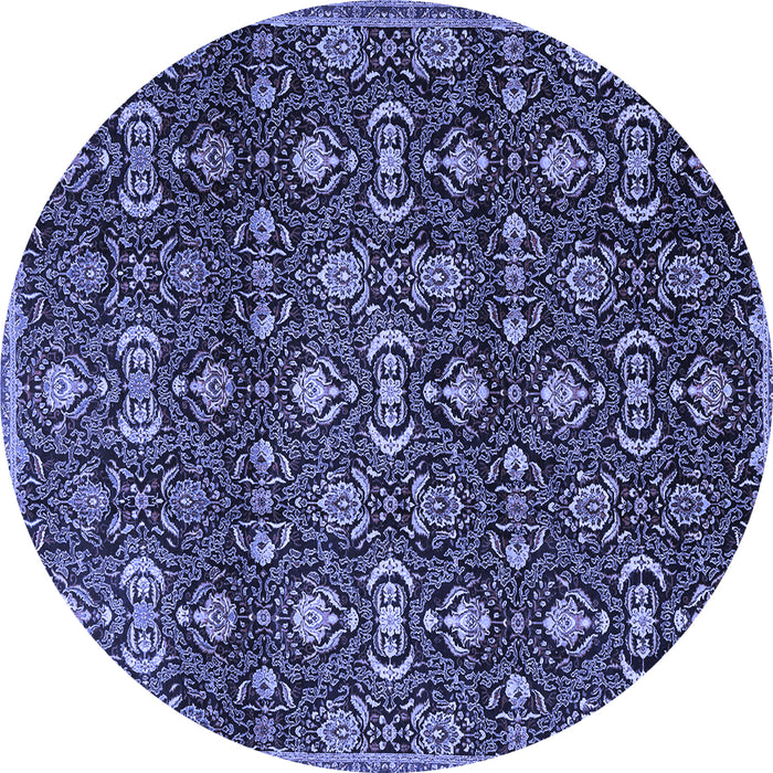 Round Persian Blue Traditional Rug, tr2635blu