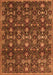 Serging Thickness of Machine Washable Persian Orange Traditional Area Rugs, wshtr2635org