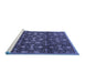 Sideview of Machine Washable Persian Blue Traditional Rug, wshtr2635blu