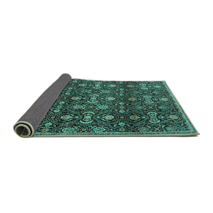 Sideview of Persian Turquoise Traditional Rug, tr2635turq