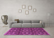 Machine Washable Persian Pink Traditional Rug in a Living Room, wshtr2635pnk