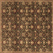 Square Machine Washable Persian Brown Traditional Rug, wshtr2635brn