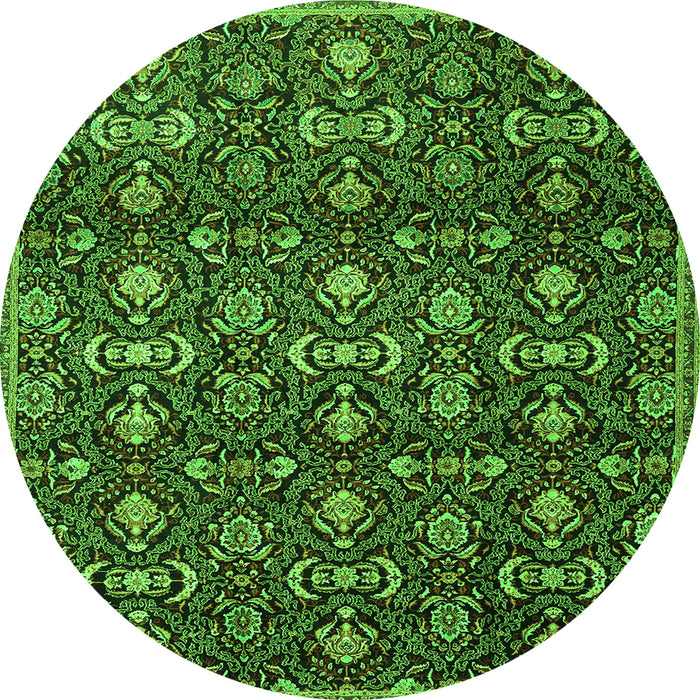 Machine Washable Persian Green Traditional Area Rugs, wshtr2635grn