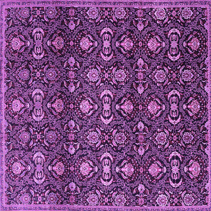 Square Machine Washable Persian Purple Traditional Area Rugs, wshtr2635pur