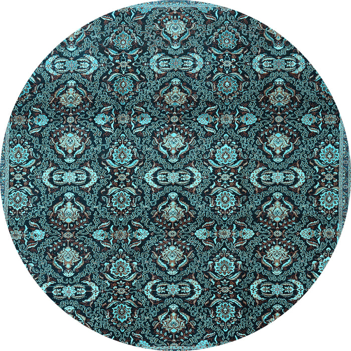 Round Persian Light Blue Traditional Rug, tr2635lblu