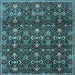 Square Machine Washable Persian Light Blue Traditional Rug, wshtr2635lblu