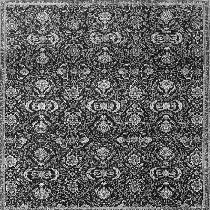Round Machine Washable Persian Gray Traditional Rug, wshtr2635gry