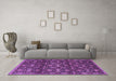 Machine Washable Persian Purple Traditional Area Rugs in a Living Room, wshtr2635pur