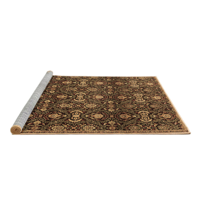 Sideview of Machine Washable Persian Brown Traditional Rug, wshtr2635brn