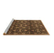 Sideview of Machine Washable Persian Brown Traditional Rug, wshtr2635brn