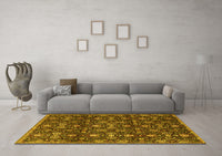 Machine Washable Persian Yellow Traditional Rug, wshtr2635yw