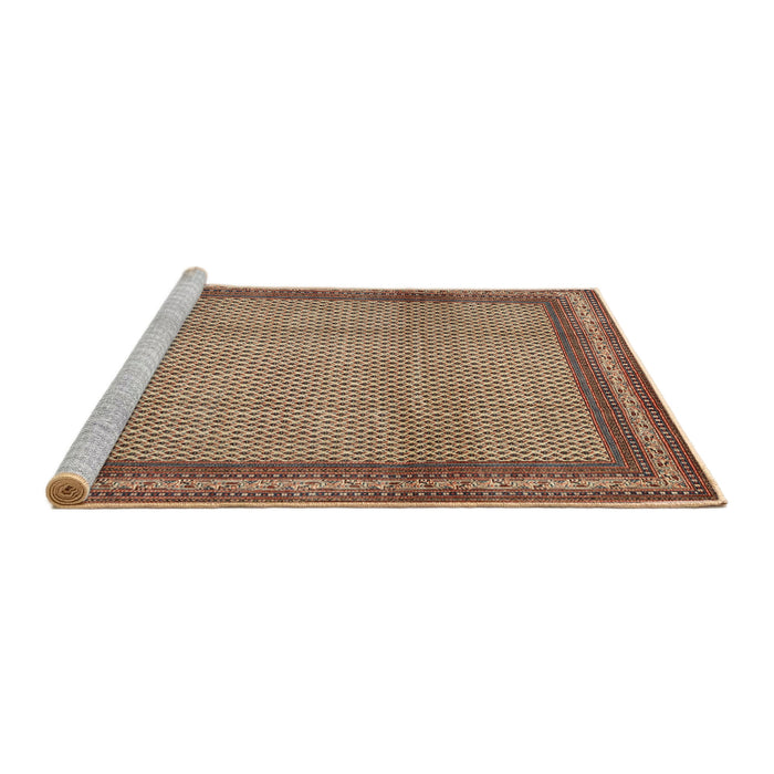 Sideview of Machine Washable Traditional Dark Sienna Brown Rug, wshtr2636