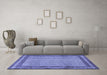 Machine Washable Persian Blue Traditional Rug in a Living Room, wshtr2636blu