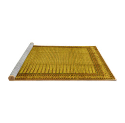 Sideview of Machine Washable Persian Yellow Traditional Rug, wshtr2636yw