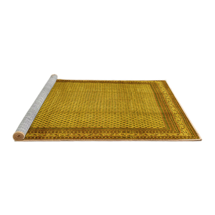 Sideview of Machine Washable Persian Yellow Traditional Rug, wshtr2636yw