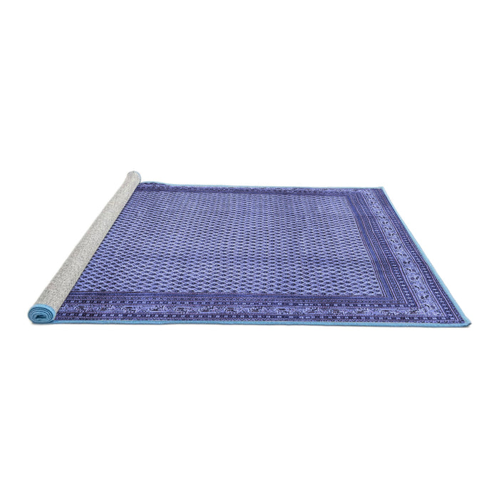 Sideview of Machine Washable Persian Blue Traditional Rug, wshtr2636blu