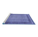 Sideview of Machine Washable Persian Blue Traditional Rug, wshtr2636blu