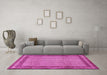 Machine Washable Persian Pink Traditional Rug in a Living Room, wshtr2636pnk