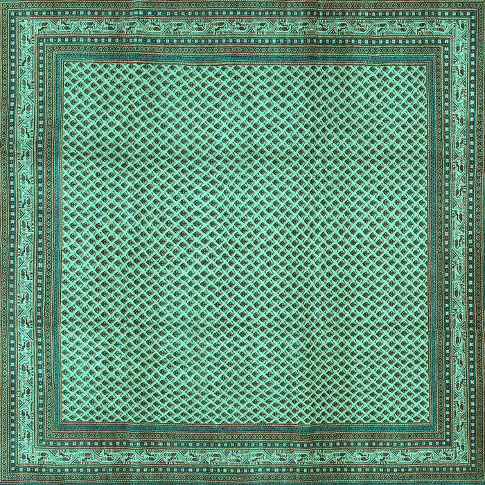 Square Persian Turquoise Traditional Rug, tr2636turq
