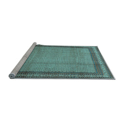 Sideview of Machine Washable Persian Light Blue Traditional Rug, wshtr2636lblu