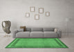 Machine Washable Persian Emerald Green Traditional Area Rugs in a Living Room,, wshtr2636emgrn