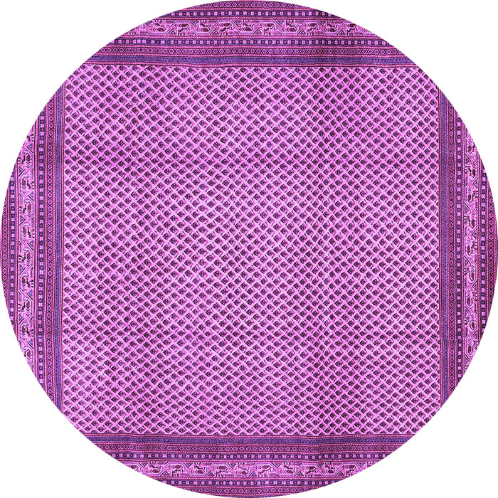 Round Machine Washable Persian Purple Traditional Area Rugs, wshtr2636pur