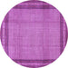 Round Persian Purple Traditional Rug, tr2636pur