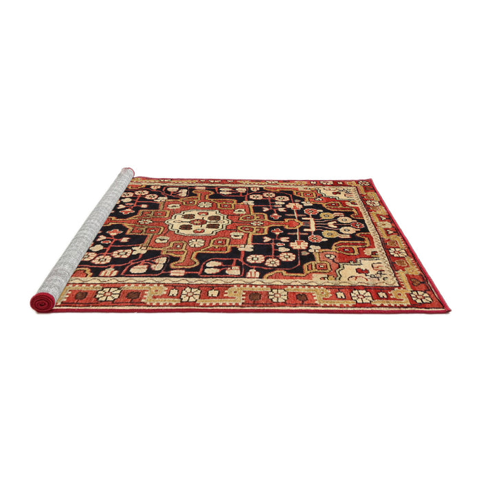 Sideview of Machine Washable Traditional Sand Brown Rug, wshtr2637