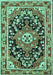 Machine Washable Persian Turquoise Traditional Area Rugs, wshtr2637turq