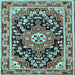 Square Machine Washable Persian Light Blue Traditional Rug, wshtr2637lblu