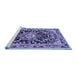 Sideview of Machine Washable Persian Blue Traditional Rug, wshtr2637blu