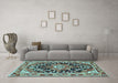 Machine Washable Persian Light Blue Traditional Rug in a Living Room, wshtr2637lblu