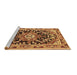 Sideview of Machine Washable Persian Brown Traditional Rug, wshtr2637brn