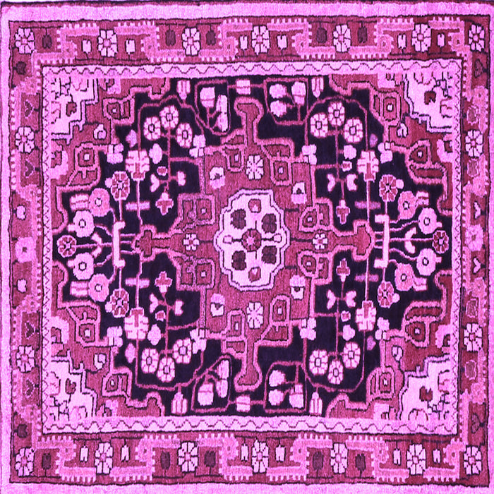 Square Machine Washable Persian Purple Traditional Area Rugs, wshtr2637pur
